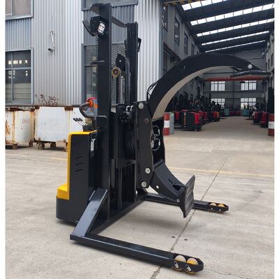Customized 1000kg 2meters full electric walkie stacker with clamp for roll handling and lifting