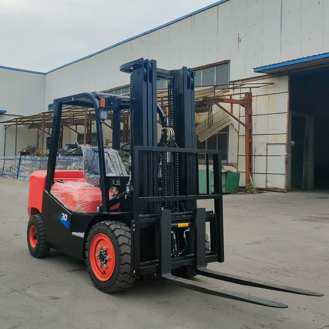 2-3.5 Ton diesel Forklift Truck Full Free Lift Triple Mast Wide Vision Automatic Transmission Solid Tires