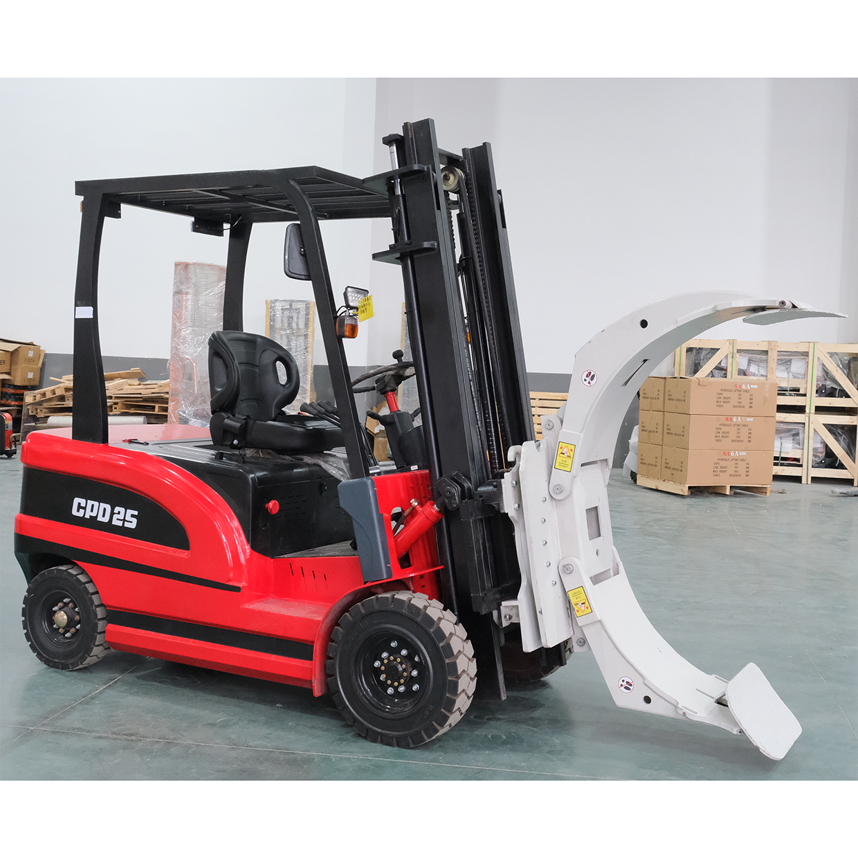 Electric Forklift Equipped with Hydraulic Clamp – Quiet Operation, Low Maintenance, Ideal for Warehouse, Logistics & Recycling