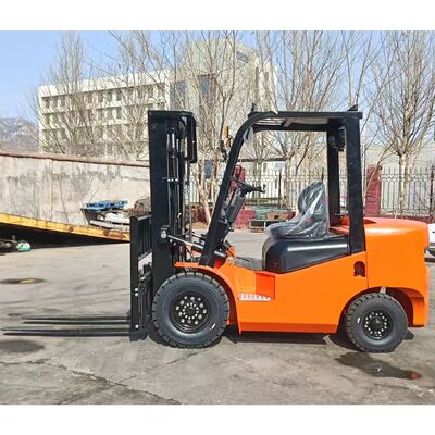 2 sampai 3,5 Ton Diesel Forklift Truck Full Free Lift Triple Mast Wide Vision Automatic Transmission Ban padat Opsi Shift sisi