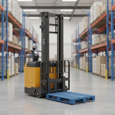 Truk Stacker Pallet Elektrik Penuh Kapasitas 2 Ton Tinggi Angkat 3 Meter untuk Penggunaan Gudang