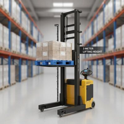 Stacker Ganda Listrik Penuh dengan Kapasitas Muatan 2 Ton dan Ketinggian Pengangkatan 3 Meter untuk Penanganan Palet yang Aman
